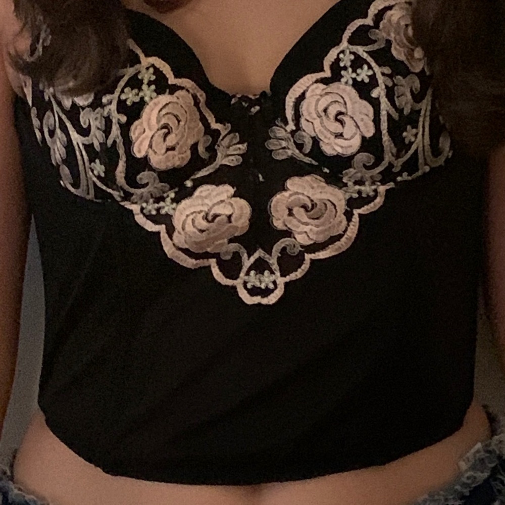 this is a cute embroidered corset